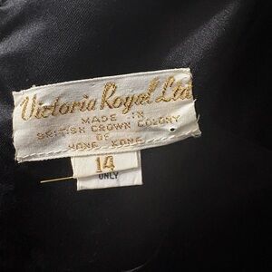 Victoria Royal Ltd Black Strapless Satin Evening Gown